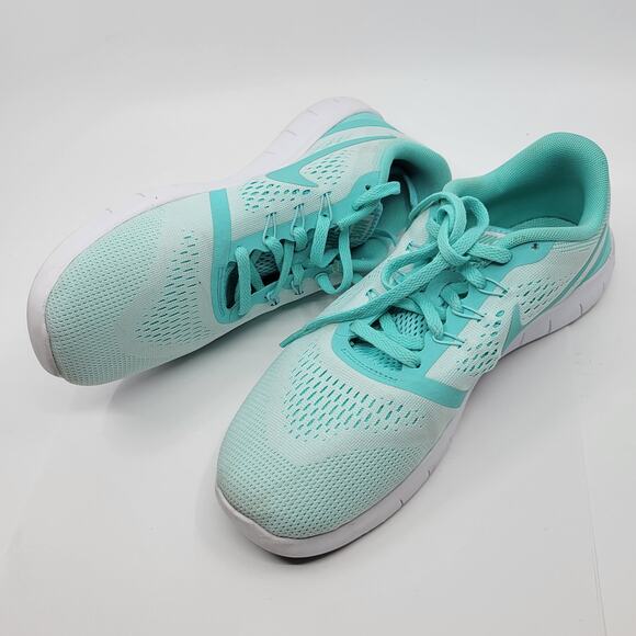 Nike Free RN White Turquoise Running Shoes Youth 7Y, EUR 40 833993-100 - Picture 12 of 14